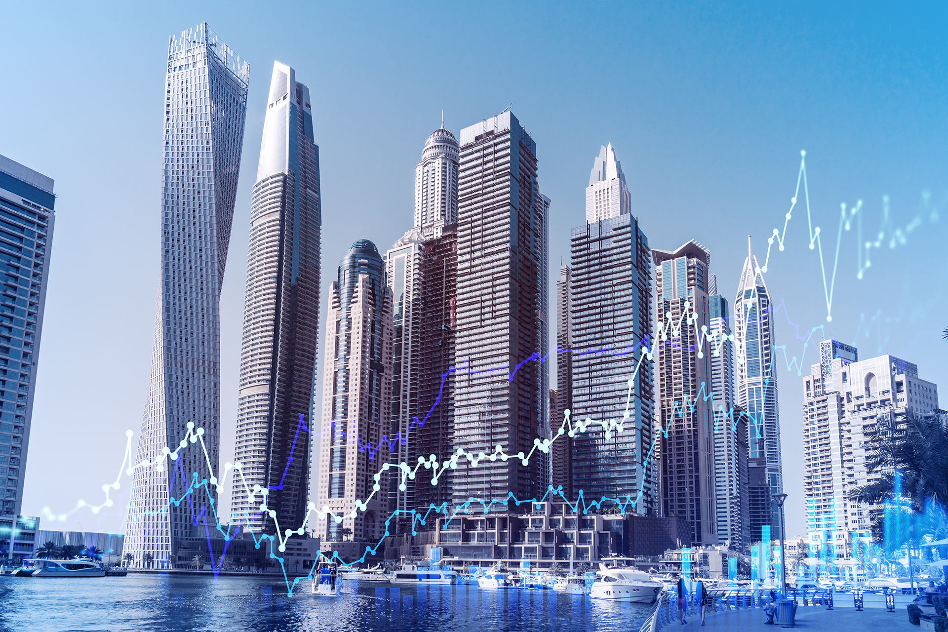 Skyscrapers,Of,Dubai,Business,Downtown.,International,Hub,Of,Trading,And